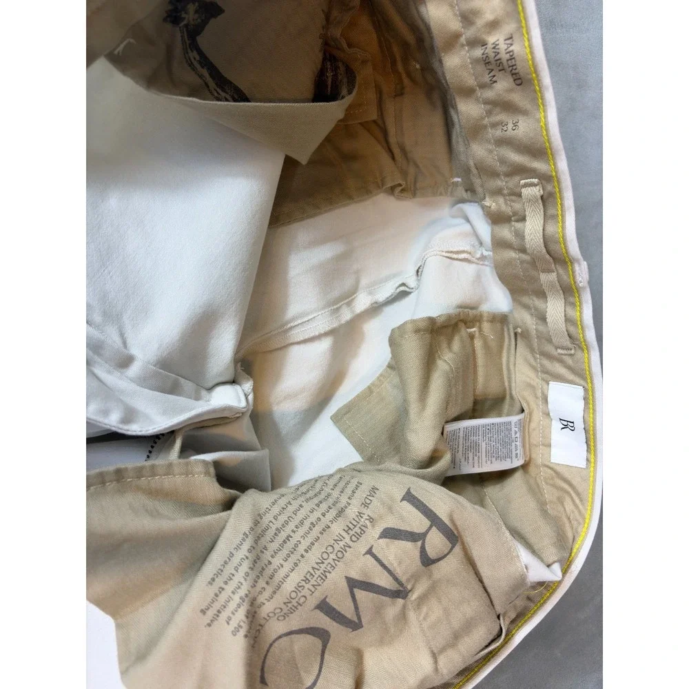 BR Banana Republic Pants Mens 36x32 Beige Tapered Fit Chino RMC Preppy‎ Academia